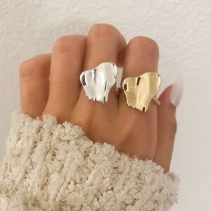 925 Sterling Silver Foil Ring Abstract Ring Modern Ring Resizable Ring Band